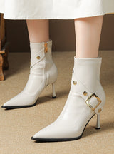 High-heeled Thin-heeled Pointed Side Zipper Boots