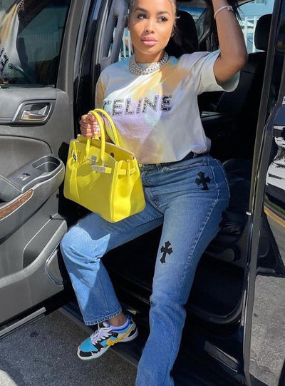 Sexy Low Waist Embroidered Stretch Jeans