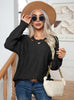 Button V-neck Loose Long Sleeve Sweater