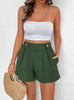 High Waist Wide Legs Casual Pocket Shorts