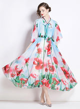 Loose Printed Big Swing Dress