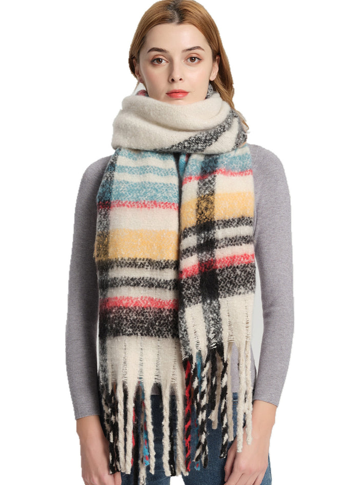 Coarse Tassel Color Matching Scarf