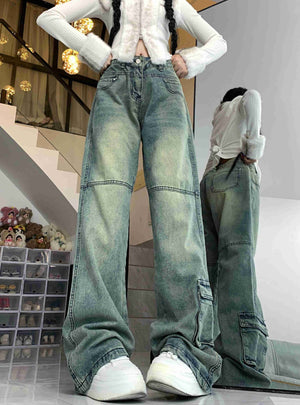 Leisure Horn Retro Pocket Jeans