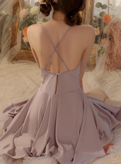 Sexy Irregular Perspective Suspender Nightdress