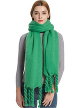 Autumn and Winter Knotted Thick Braid Tassel Scarf