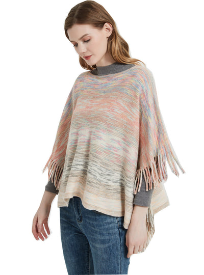 Bat Sleeve Gradient Knitted Shawl