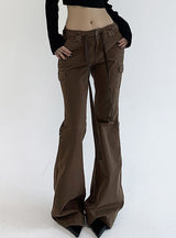 Button Tooling Bell Bottoms Trousers Pant