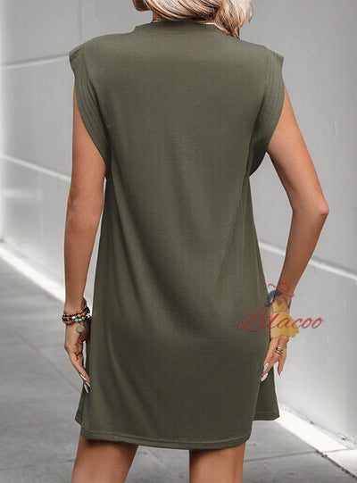 Women Scoop Neck Sleeveless Dress