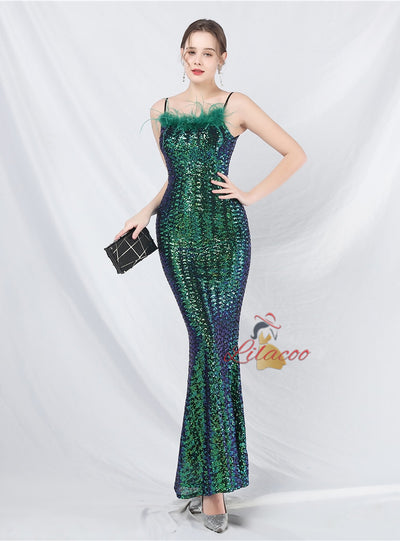 Mermaid Spaghetti Straps Prom Dress