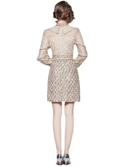 Embroidered Lace Stitching Sequined Dress