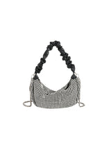Chain-studded Pleated Pu Handbag