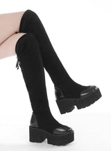 Round-headed Thick-soled Thick-heeled Knee Boots