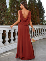 V-neck Chiffon Butterfly Sleeve Prom Dress