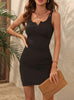 V-neck Fold Knitted Sling Dress