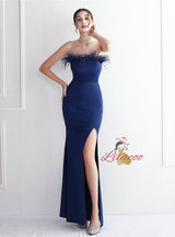 White Mermaid Off the Shoulder Split Prom Dress