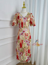 Heavy Industry Embroidery Slim Dress