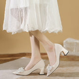 Pointed Platform Heels Crystal Shoes