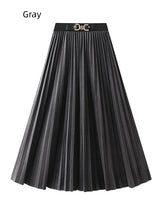 High Waist Flocked Pleated Skirt