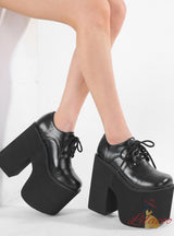 Round-headed Thick-soled Thick Heel Shoes