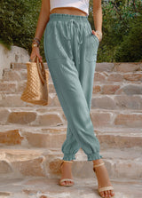 High Waist and Solid Color Pant