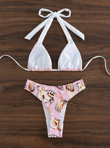Sexy Printed Backless Tether Beach Bikini