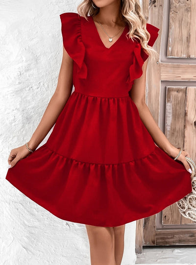 Sexy V-neck Backless Sleeveless Dress