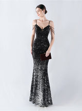 Mermaid Spaghetti Straps Beading Prom Dress