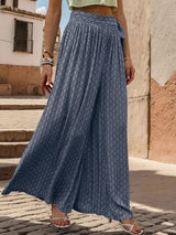 Strapped High Waist Casual Loose Wide-leg Pants