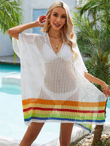Loose Beachwear Stitching Hollow Bikini Cover Up