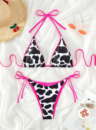 Cow Printed Two Piece Bikini