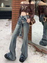 Retro Micro-trumpet High Waist Slim Jeans