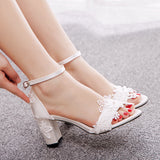 7 cm Thick Heel Square Sandals