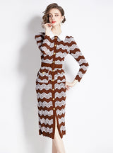 Lace Flocking Slim Hip Dress