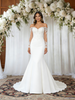 White Mermaid Long Sleeve Appliques Wedding Dress