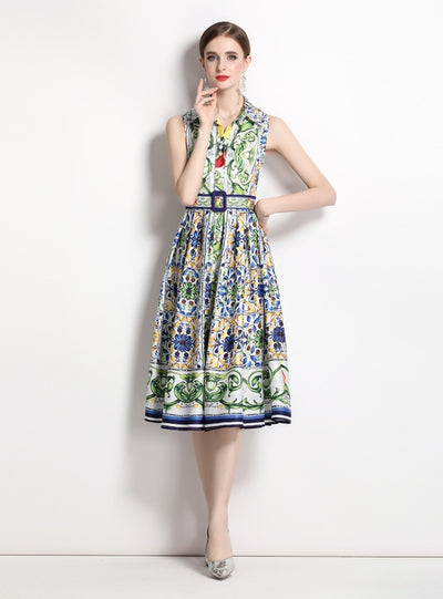 Sleeveless Slim Waist Hepburn Dress