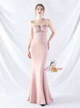 Memraid Strapless Pleats Beading Prom Dress