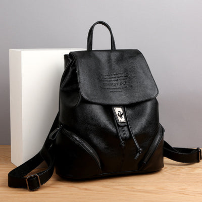 Soft Leather Large Capacity Backpack