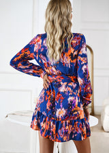 Printed Long-sleeved Shirt Dress