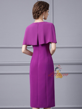 Purple Beading Flower Mother Of The Bride Dress
