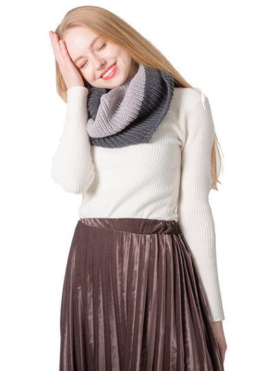 Knitted Wool Splicing Warm Scarf