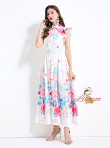 Retro Silm Waist Lapels Party Dress