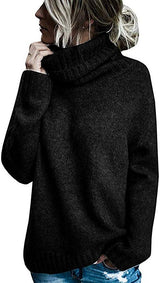Irregular Knitted High-necked Long-sleeved Sweater
