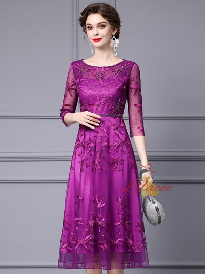 Black Short Sleeve Beading Mother Of The Bride Dress