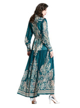 Long Sleeve Cage Sleeve Printed Dress