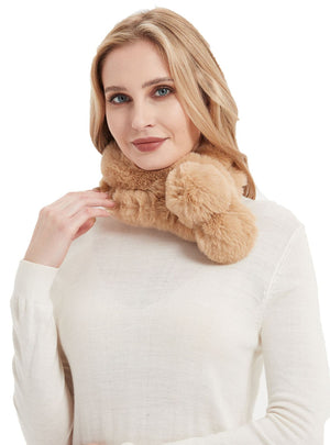 Solid Color Warm Fur Ball Scarf
