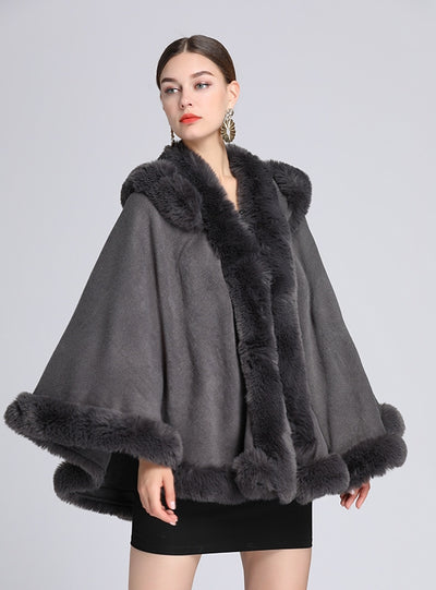 Hooded Shawl Cloak Large Size Loose Cloak Coat