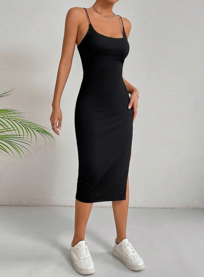 Sexy Backless Slit Slim Sling Dress