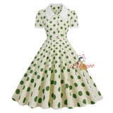 50 Hepburn Retro Polka-dot Dress