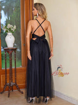 Sequin Stitching Backless Dress