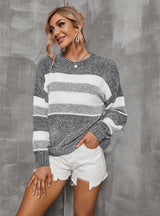 Crewneck Striped Knitted Sweater